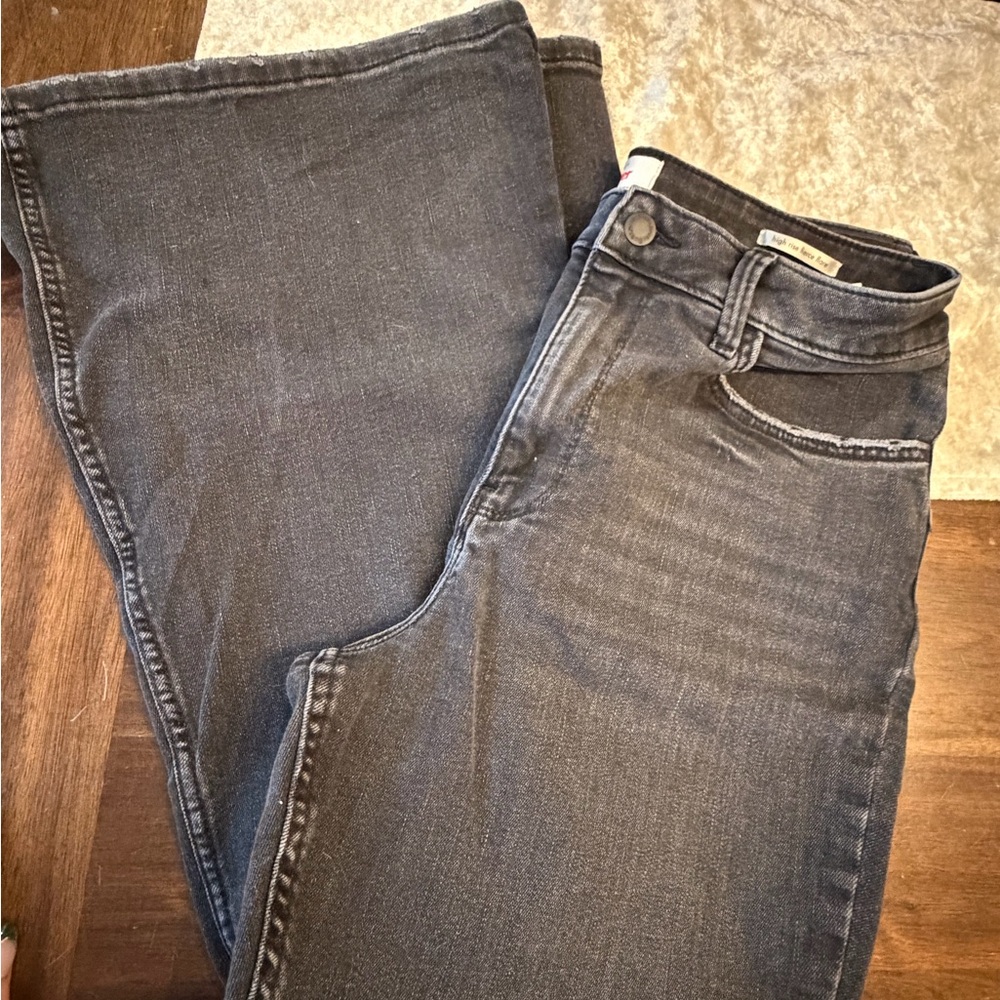 Wrangler Dark Gray/Distressed Black Women's High Rise FierceFlare Jeans